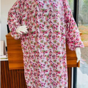 Islamic Prayer Dress for Women- Free Size (kids and adults)/Niskarakuppayam/Namaz Khimar(pink floral print with leaves print). sizes available [ S , L , XL , 2XL ]